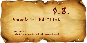 Vasvári Bálint névjegykártya