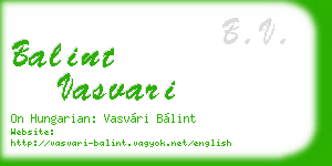 balint vasvari business card
